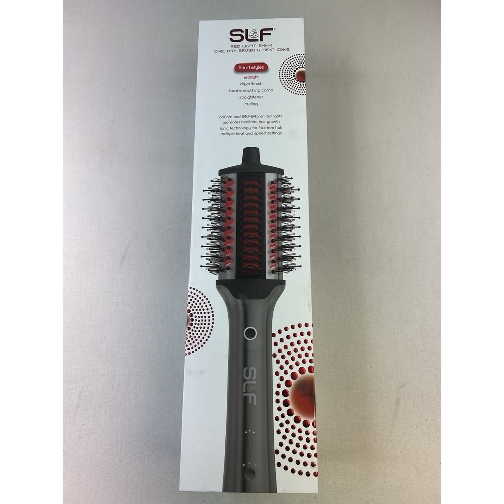 SLF Red Light Therapy 5-in-1 Ionic Dry Hair Brush & Heat Comb